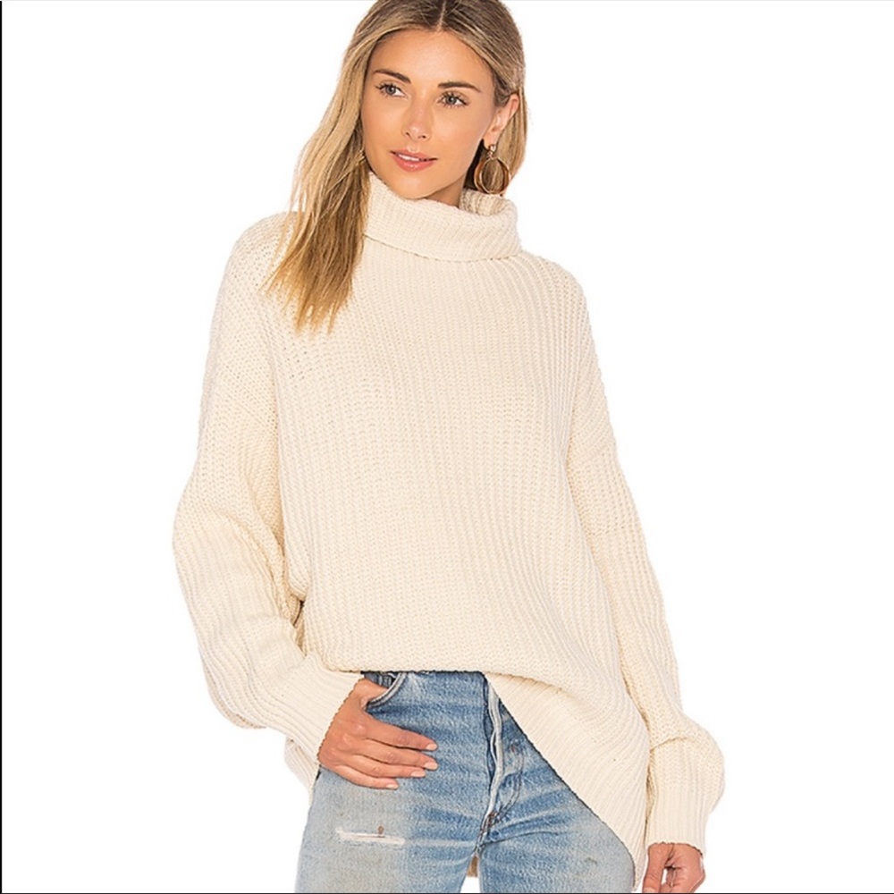 NWOT Free People Swim too Deep Sweater tan medium